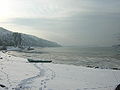 Vista del Danubio en Nikópol en invierno.