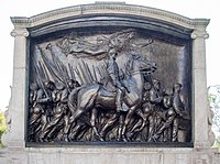 Robert Gould Shaw Memorial, 1897, Boston, combining free-standing elements with high and low relief