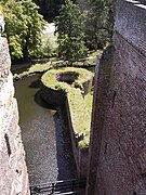 View down on the foundation of the north-eastern tower