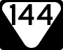State Route 144 marker