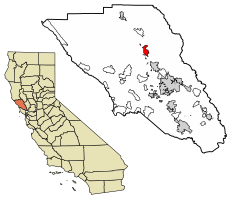 Location of Healdsburg in Sonoma County, California