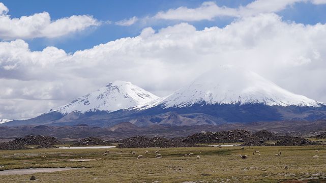 Parinacota on the right and Pomerape on the left