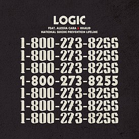 Обложка сингла Logic при участии Алессии Кары и Халида «1-800-273-8255» (2017)