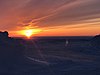 Vue du parc national de Gydan sous un soleil orangé