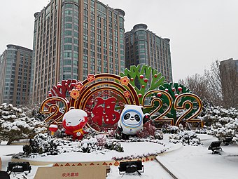 2022年北京冬季奥运会长安街主题花坛“欢天喜地”