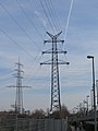 110-kV-Tannenbaummast mit Erdseilhörnern für zwei Erdseile