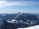 Mount Alben seen from Pizzo Arera and, in the background, the profile of the Tuscan-Emilian Apennines