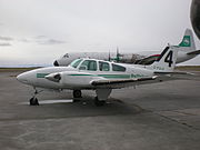 A Buffalo Airways Beechcraft Baron at Yellowknife.