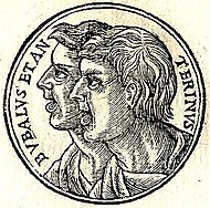 Bupalos ja Athenis kuvattuna teoksessa Promptuarii Iconum Insigniorum, Guillaume Rouille, 1553.