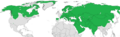 Global range of Canis lupus according to IUCN, including national borders