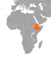 Location map for Djibouti and Ethiopia.