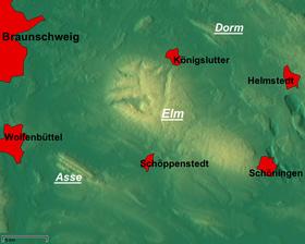 Carte topographique avec l'Asse au sud-ouest.