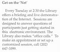 Image 201997 advertisement in State Magazine by the US State Department Library for sessions introducing the then-unfamiliar Web (from History of the World Wide Web)
