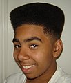 African-American teenager with Hitop fade, popular in the early 1990s.