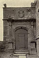 The inside of the front gateway. There are eagle like griffins at the top of the structure.