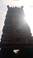 Temple gopuram in the evening