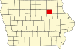 State map highlighting Bremer County
