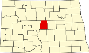 Map of North Dakota highlighting Sheridan County