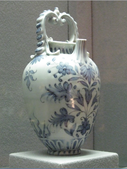 A Medici porcelain bottle; 1575-1587; Louvre. The Casino of San Marco's porcelain manufactory was one of the oldest successful attempts to imitate Chinese porcelain in European history.