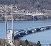 A combined cable-stayed bridge and pontoon bridge crossing a fjord