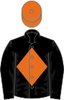 Black, orange diamond, orange cap