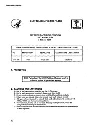 Part 84 label for P100 filter with cautions and limitations