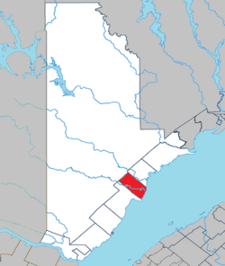 Location within La Haute-Côte-Nord RCM