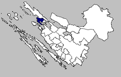 Location of municipality within Zadar County