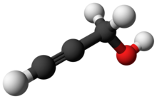 3D ball-and-stick structure of propargyl alcohol