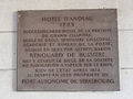 Plaque sur l'hôtel d'Andlau-Klinglin