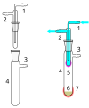 Great looks good - just a few things - *I think in water (1) of the cold finger does not need a arrow head, at the moment implies the water is going out not in. (Kept the arrows, fixed the direction) *Also the water connectors joints on the cold finger (in and out) should be shaded blue. (done) *Also can we make the red heating and the purple a tad darker? (done) *Also I think the cold finger looks like it is on top of the ground glass joint not within it as you normaly draw it. (Done)