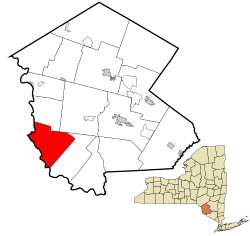 Location of Tusten in Sullivan County, New York