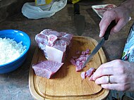 Preparation of the meat.