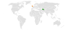 Location map for Turkmenistan and the United Kingdom.