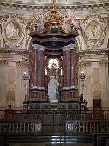 One of the statues on the main altar, representing either hope or charity