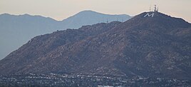 The giant "M" on Box Springs Mountain for "Moreno Valley"