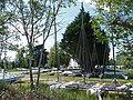 Bateaux de l'école de voile des Glénans à l'Île-d'Arz.