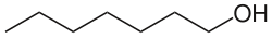 Fórmula estructural de la molécula de heptanol