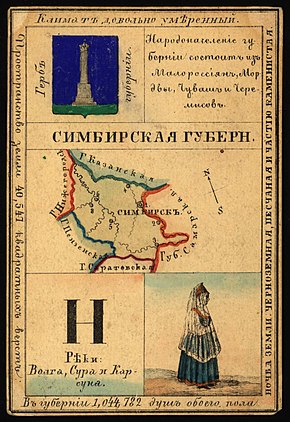 Карточка из набора географических карточек Российской Империи, 1856 г.