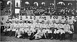 The Boston Americans and Pittsburg Pirates competed in the first World Series.