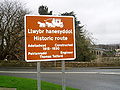 Sign of Thomas Telford's historic route