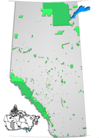 Location and extent of parks in Alberta