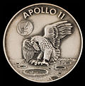 Space-flown Apollo 11 Robbins medallion presented to Wally Schirra by Neil Armstrong
