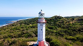 Close-up, top view of the lighthouse