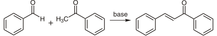 Darstellung von Chalkon durch basisch katalysierte Aldolkondensation von Benzaldehyd und Acetophenon