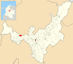 Location of the municipality and town of Tununguá in the Boyacá Department of Colombia