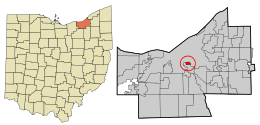 Location in Cuyahoga County and the state of Ohio