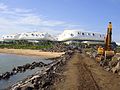 A view from the artificial island causeway