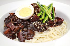 Jajangmyeon (black sauce noodles)