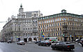 Place d'Autriche - Perspective Kamennoostrovsky, maisons d'E.K. Lipgart (no 16, à gauche) et de G.F. Lepenberg (no 18, à droite)